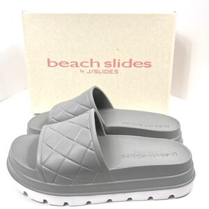 J/Slides Gray EVA Stud Beach Slides Women Size 9M Resortwear Chunky Athleisure‎
